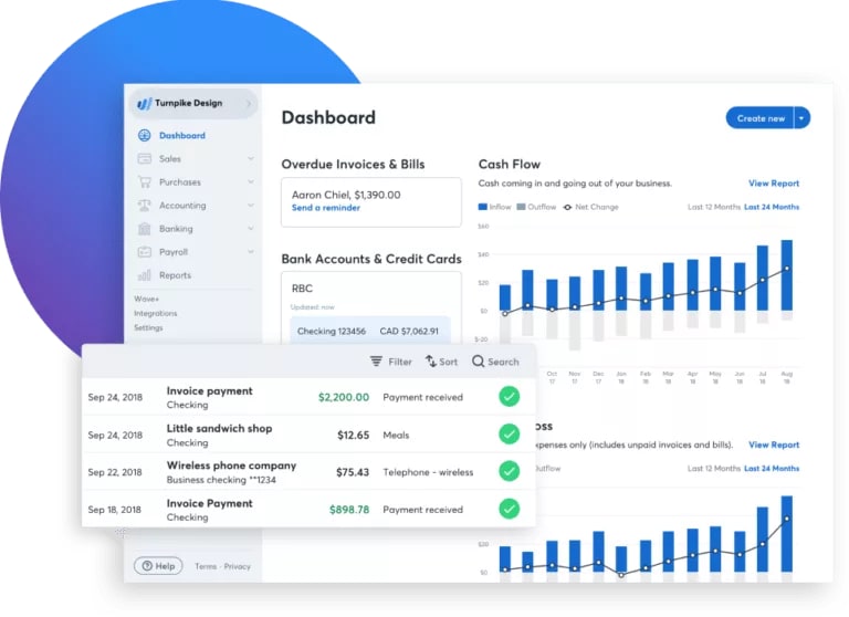 Wave vs QuickBooks: Wave Features